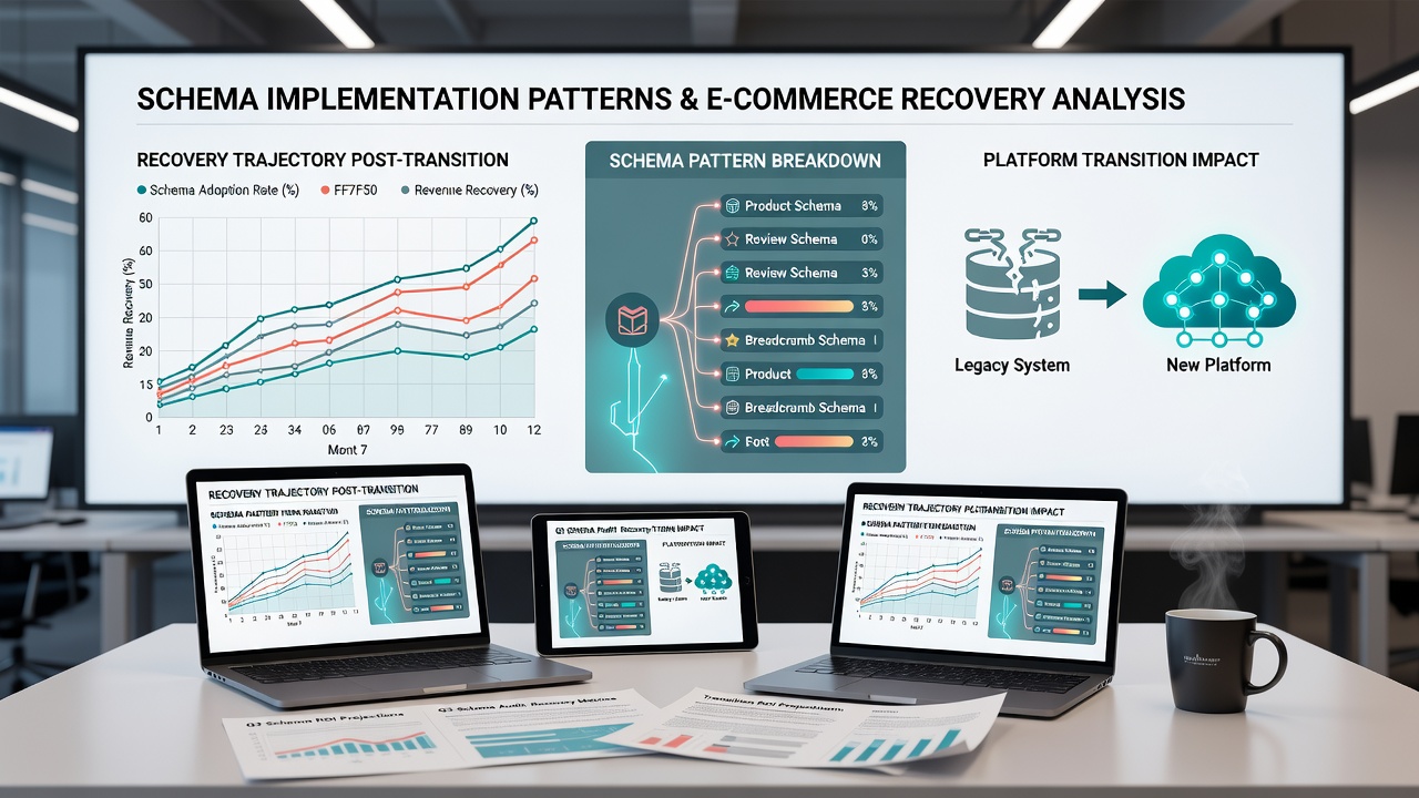 Chart displaying recovery metrics for e-commerce sites implementing structured data after platform changes