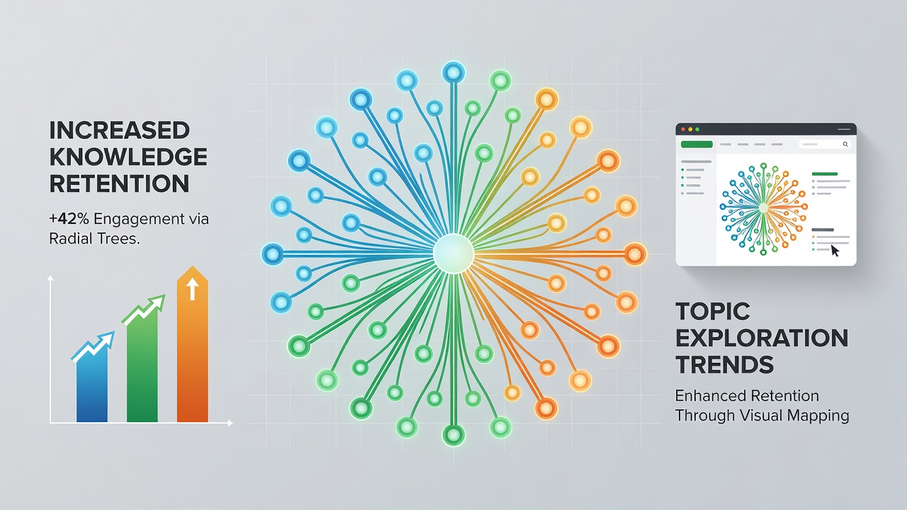 Trends in Knowledge Retention When Educational Websites Integrate Radial Tree Visualizations for Topic Exploration